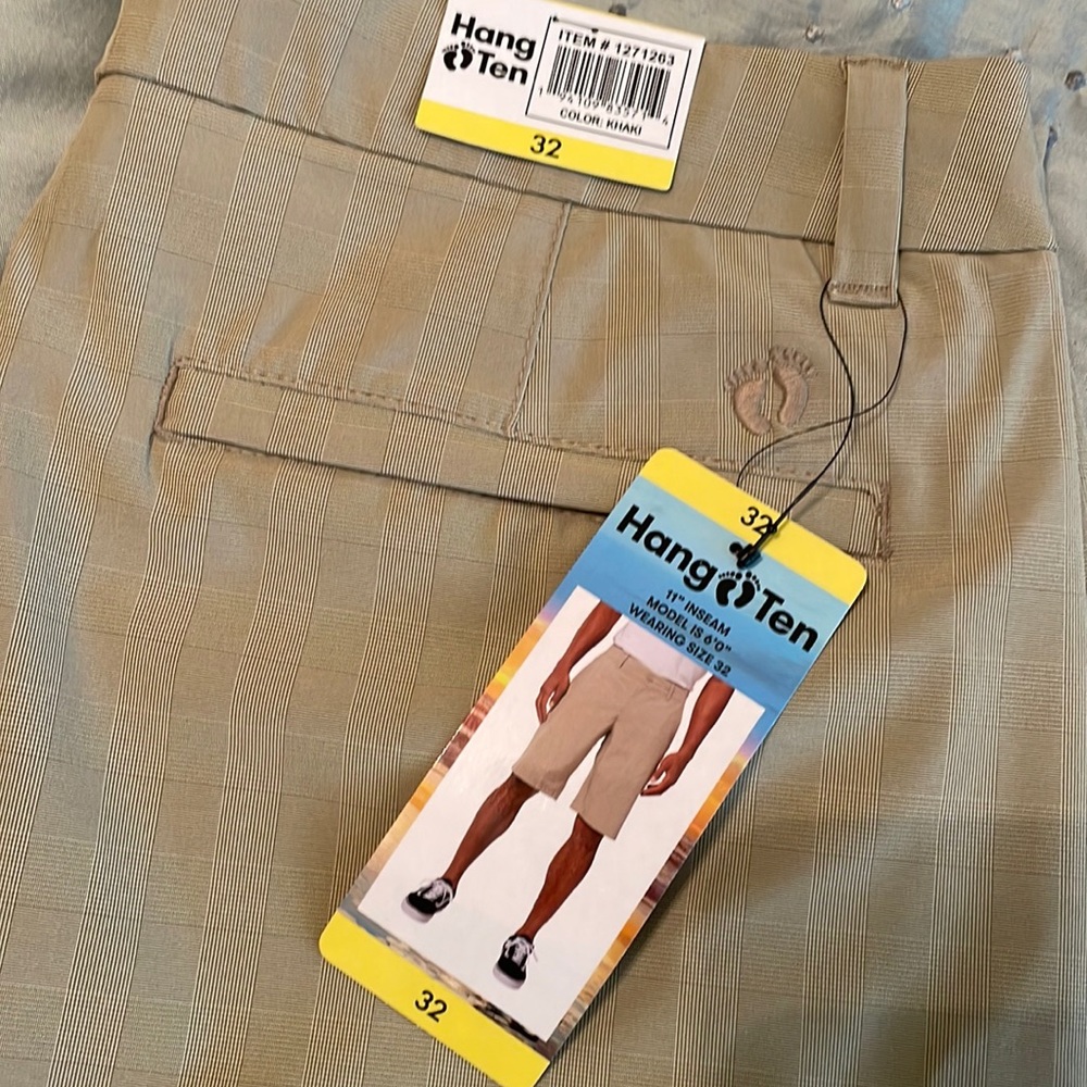 Hang Ten Khaki Hybrid Golf or Surf Shorts Mens Size 32 NEW